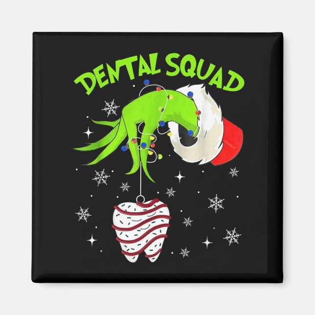 Aimant Christmas Dental Squad Cute Dentist Dental Hygieni (Devant)