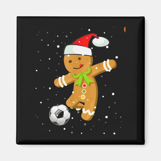 Aimant Christmas Football Soccer Gingerbread Player  (Devant)