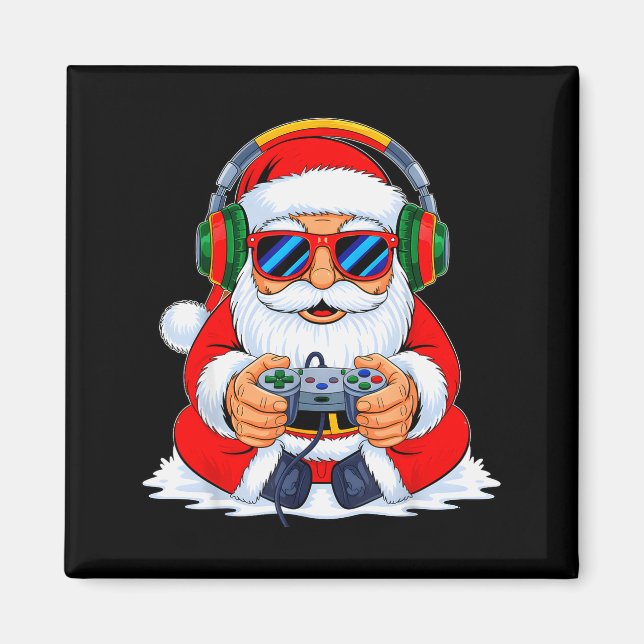 Aimant Christmas Gamer Boys Video Game Funny Santa Xmas S (Devant)