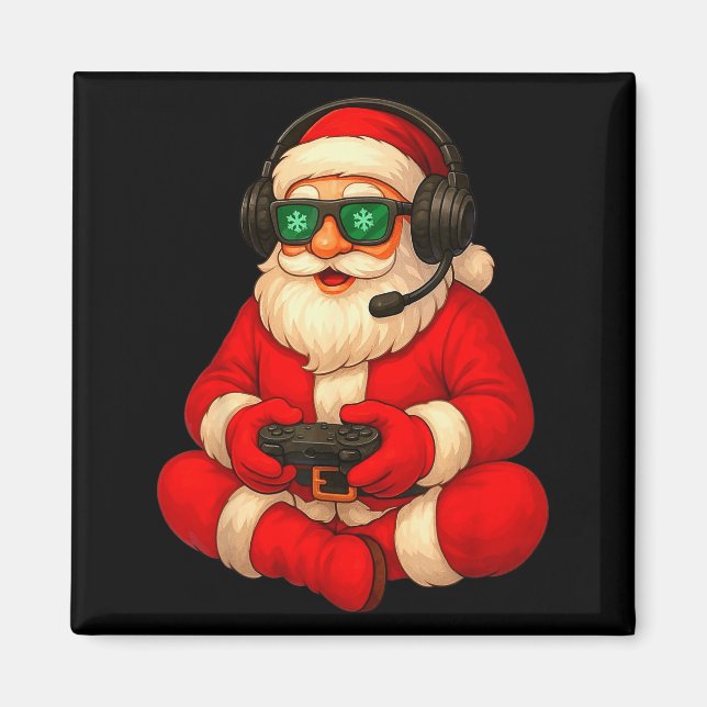 Aimant Christmas Gamer Santa Video Game Gaming Boys Men K (Devant)