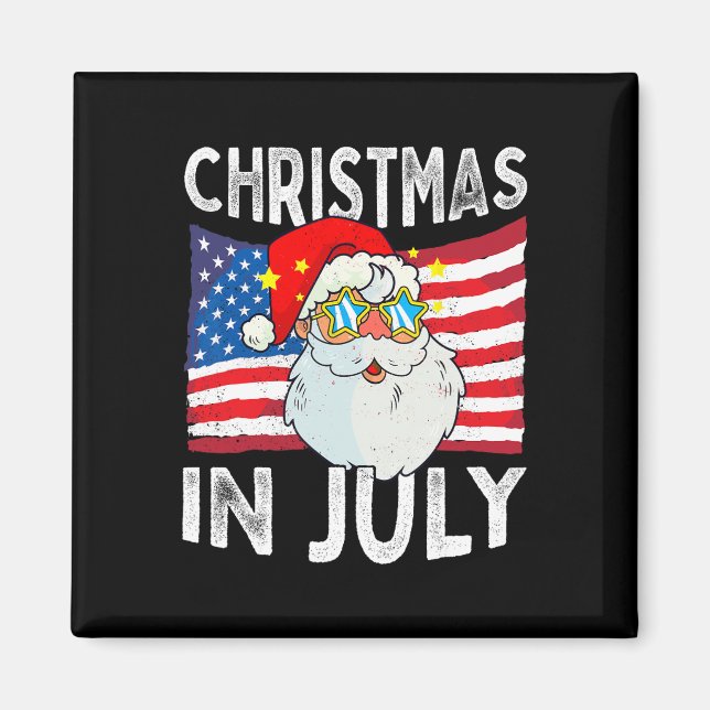 Aimant Christmas In July Retro Hipster Funny Santa Men Wo (Devant)