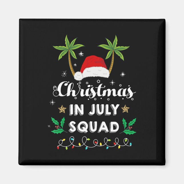 Aimant Christmas In July Squad Funny Summer Xmas Santa Ha (Devant)