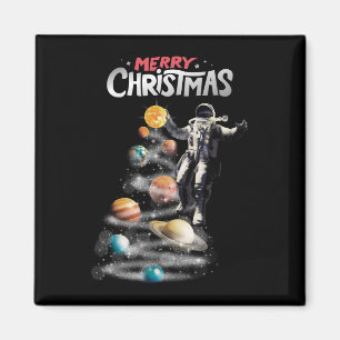 Aimant Christmas in Space Solar System Astronaut Invitati
