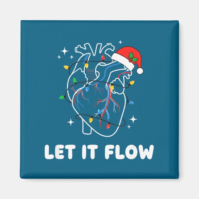 Aimant Christmas Let It Flow Cardiac Heart Funny Nurse Ho (Devant)