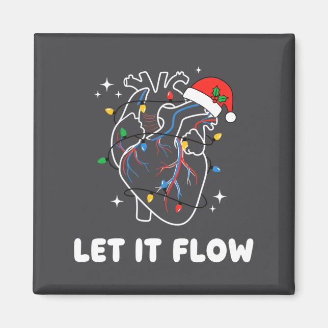 Aimant Christmas Let It Flow Cardiac Heart Funny Nurse Ho (Devant)