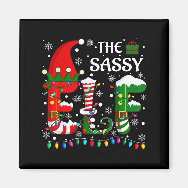 Aimant Christmas Light Family Matching Pajamas Sy Elf Xma (Devant)