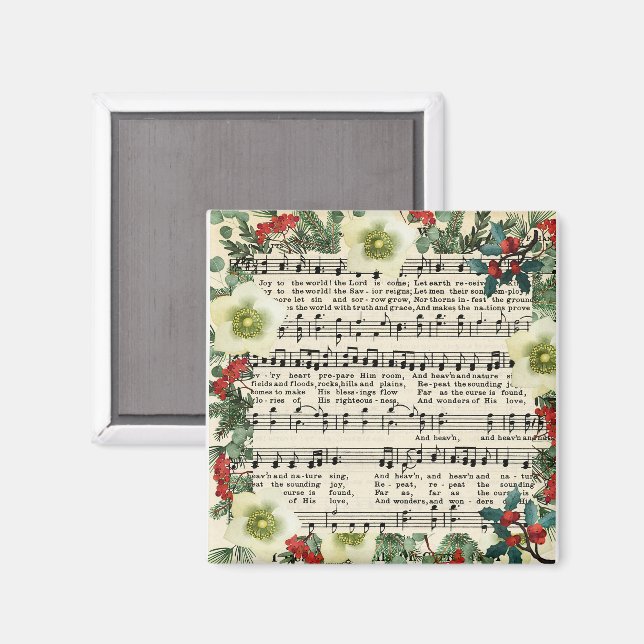 Aimant Christmas Music, Joy to the World, (Recto/Verso)