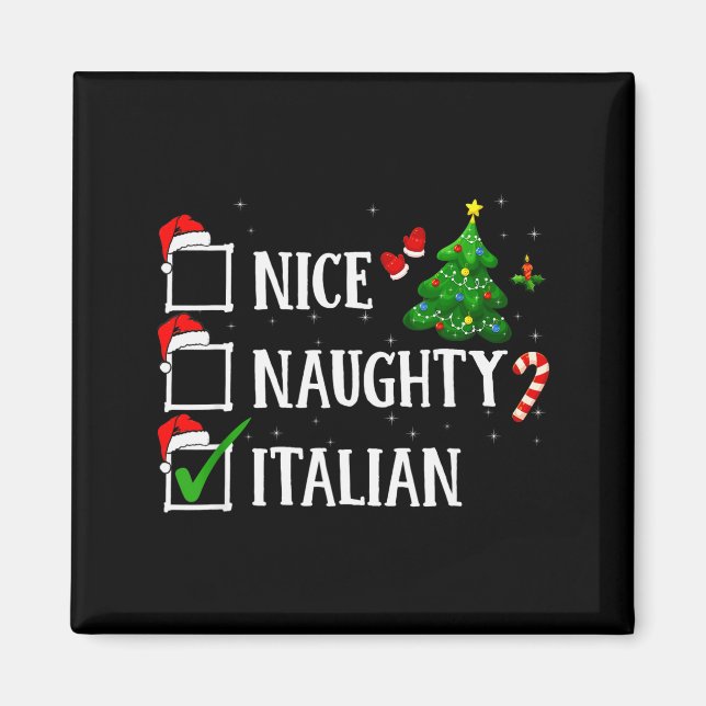 Aimant Christmas Nice Naughty Italian Funny Xmas Holiday  (Devant)