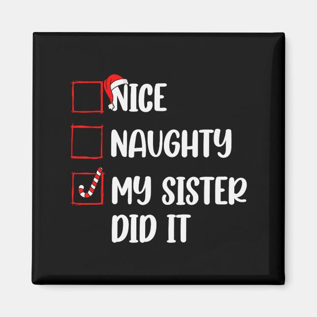 Aimant Christmas Nice Naughty Sister Did It Xmas Family B (Devant)