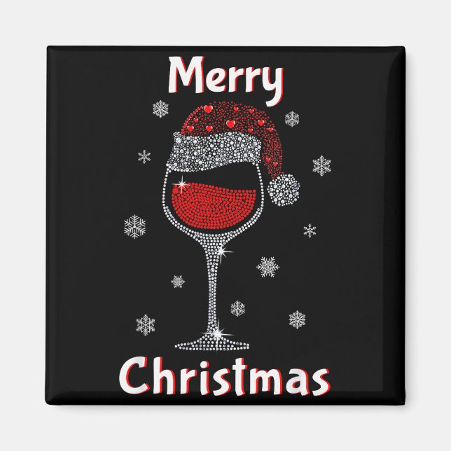 Aimant Christmas Outfit Women Wine Gl Funny Christmas  (Devant)