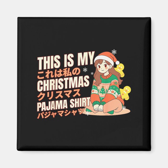Aimant Christmas Pajama Anime Girl Japanese Manga Otaku  (Devant)