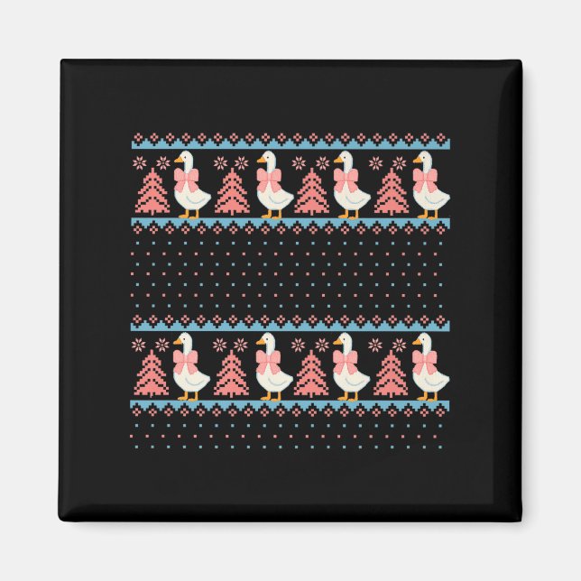 Aimant Christmas Rch Goose Ugly Sweater Pajama Xmas Tree  (Devant)