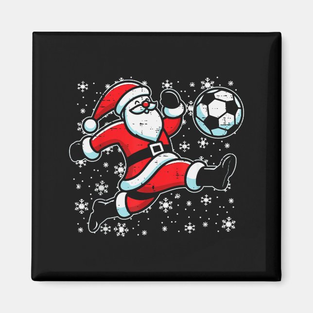 Aimant Christmas Santa Football Kick Xmas Soccer Men Boys (Devant)