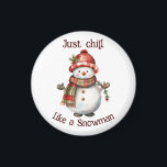 Aimant Christmas Snowman Just Chill Citation amusante Aqu<br><div class="desc">Noël Snowman Snowwoman Décor Amusant Aquarelle avec plaisir Juste Citation Chill</div>