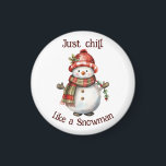 Aimant Christmas Snowman Just Chill Citation amusante Aqu<br><div class="desc">Noël Snowman Snowwoman Décor Amusant Aquarelle avec plaisir Juste Citation Chill</div>
