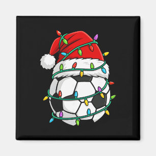 Aimant Christmas Soccer Santa Chapeau Lumières Santa Spor