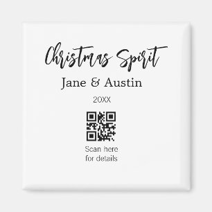 Aimant Christmas Spirit mariage nom du couple QR date de