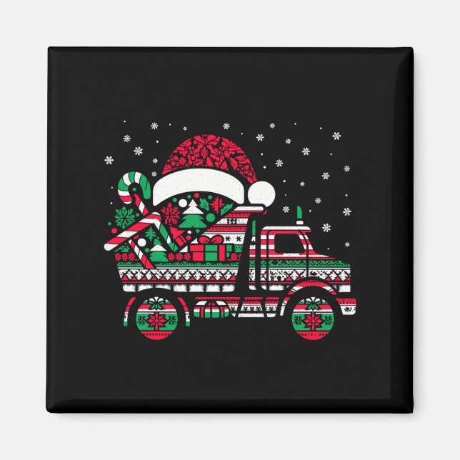 Aimant Christmas Tree Candy Dump Truck Christmas Boys Men (Devant)