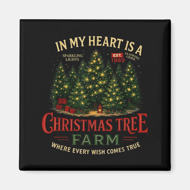 Aimant Christmas Tree Farm In My Heart Holiday Forest Gif (Devant)