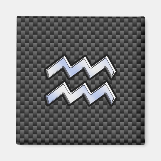 Aimant Chrome Aquarius signe zodiaque Styles de fibre de  (Devant)