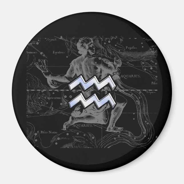 Aimant Chrome comme Aquarius Zodiac Connexion Hevelius (Devant)