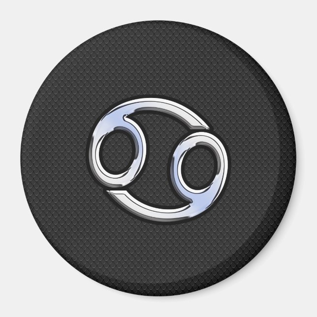 Aimant Chrome comme cancer Zodiac Connexion Noir (Devant)