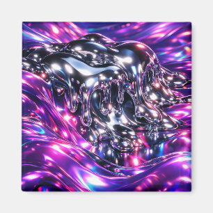 Aimant Chrome Liquide Violet Abstrait