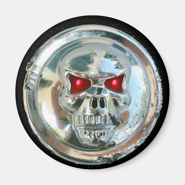 AIMANT CHROME SKULL (Devant)
