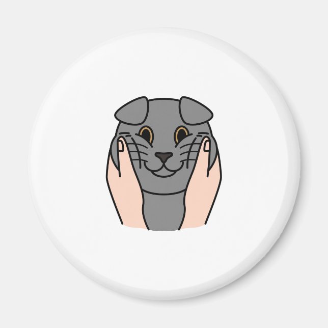 Aimant Chubby Cheeks Scottish Fold Cat (Devant)