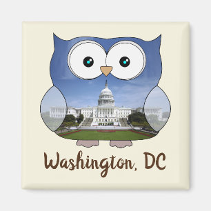 Aimant Chubby Owl Washington DC i Souvenir