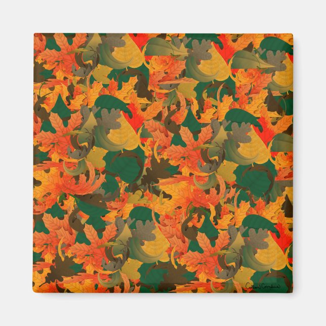 Aimant Chute du Motif Feuille pour l'automne (Devant)