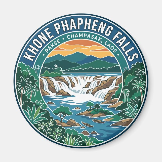 Aimant Chutes de Khone Phapheng Laos (Devant)