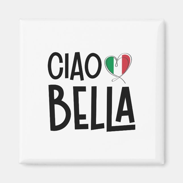 Aimant Ciao Bella - Coeur Italie mignonne (Devant)