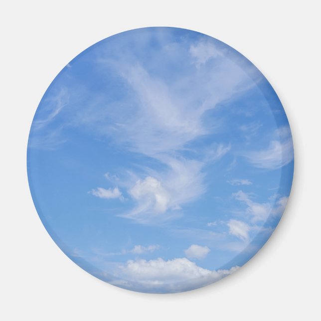 Aimant Ciel Bleu Avec Nuages Agités (Devant)