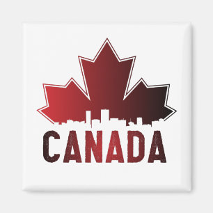 Aimant Ciel de Canada Dégradé Feuille d'érable Patriotiqu