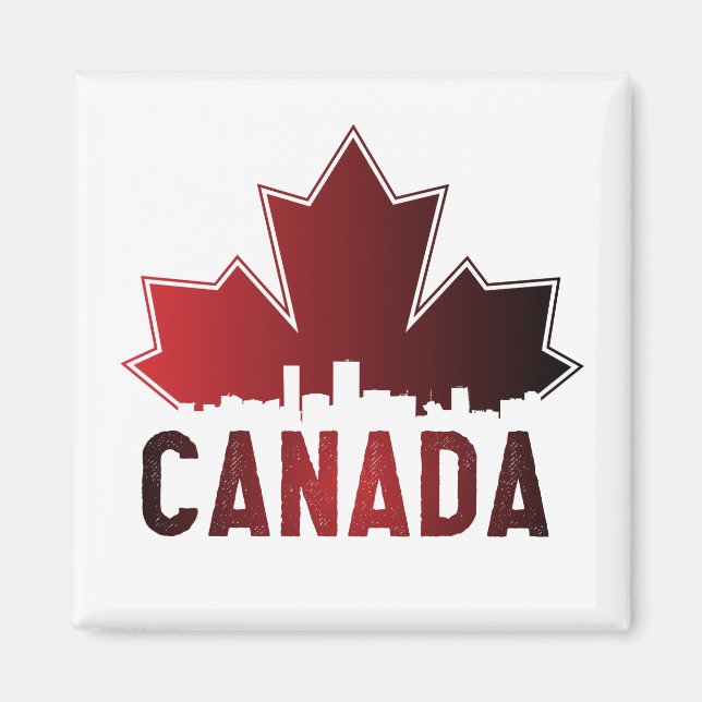 Aimant Ciel de Canada Dégradé Feuille d'érable Patriotiqu (Devant)
