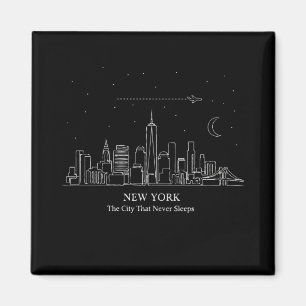 Aimant Ciel de New York Minimaliste "La Ville Qui