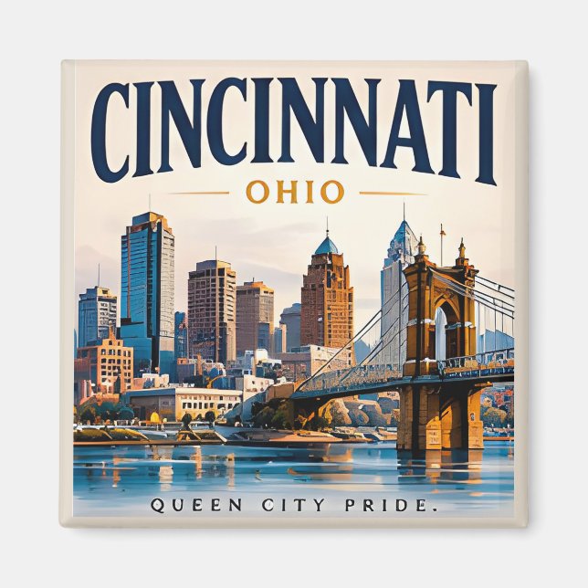 Aimant Cincinnati Ville Fluviale (Devant)