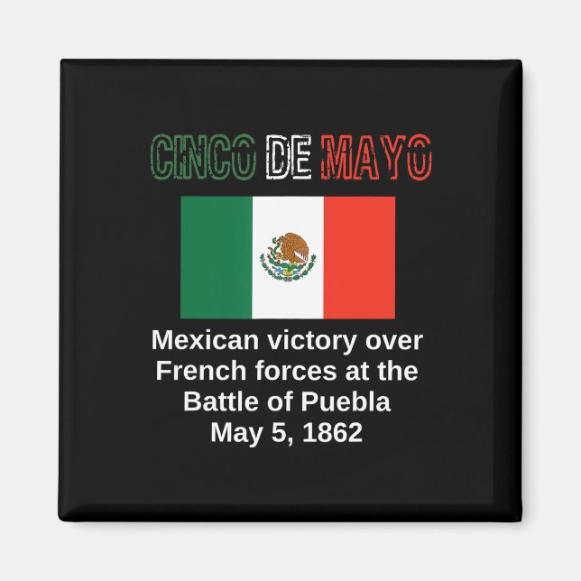 Aimant Cinco De Mayo Byttle De Puebla Mai 5 Cinco Mexicai (Devant)