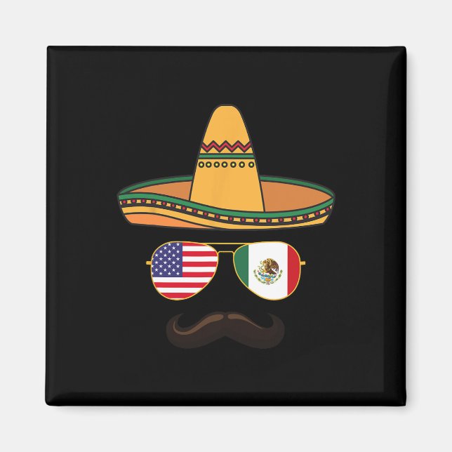 Aimant Cinco De Mayo Célébration Mexicano American 2025 1 (Devant)