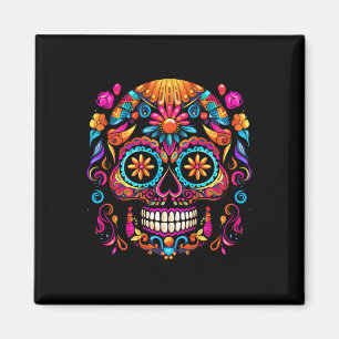 Aimant Cinco De Mayo Crâne de Sucre Dia De Los Muertos Jo