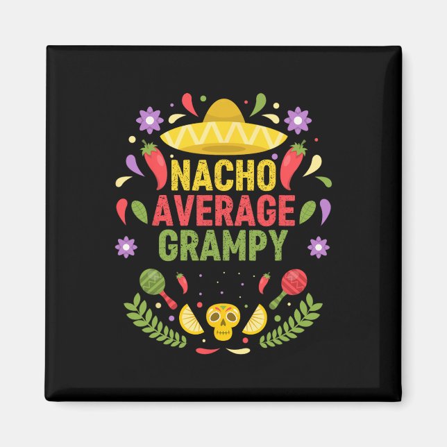 Aimant Cinco De Mayo Drôle Nacho Grampy moyen  (Devant)