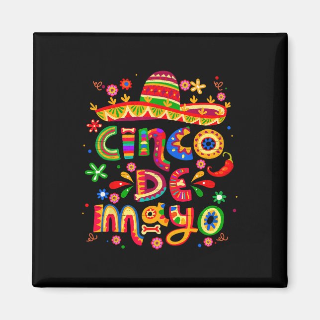 Aimant Cinco De Mayo Fête Mexicaine Célébrer 5 De Mayo M (Devant)
