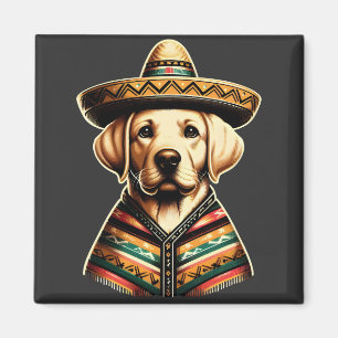 Aimant Cinco De Mayo Labrador Retriever Poncho Sombrero
