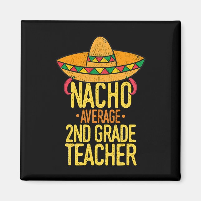 Aimant Cinco De Mayo Nacho Prof Moyen Enseignant 2e année (Devant)