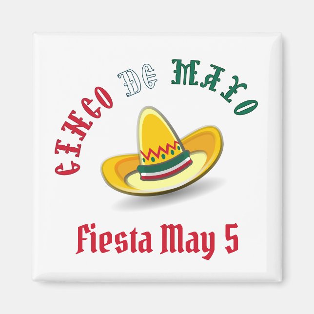 Aimant Cinco de Mayo personnalisable 5 mai Fiesta (Devant)
