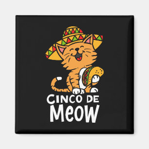 Aimant Cinco De Meow Mignon Cinco De Mayo Sombrero Taco C