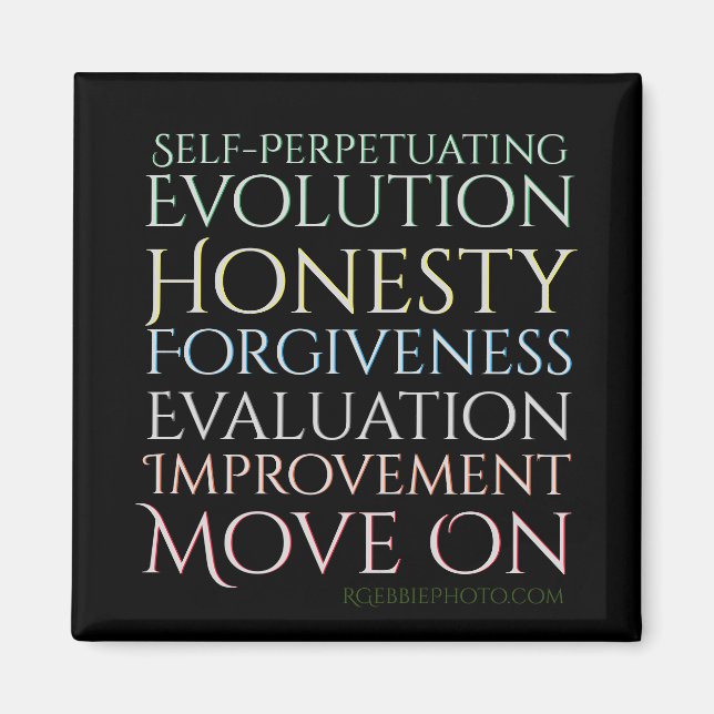 Aimant Cinq clés de l'évolution auto-perpétuelle (Devant)