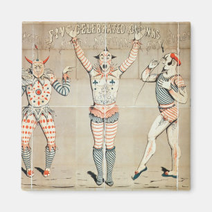 Aimant Cinq clowns célèbres attachés aux sables