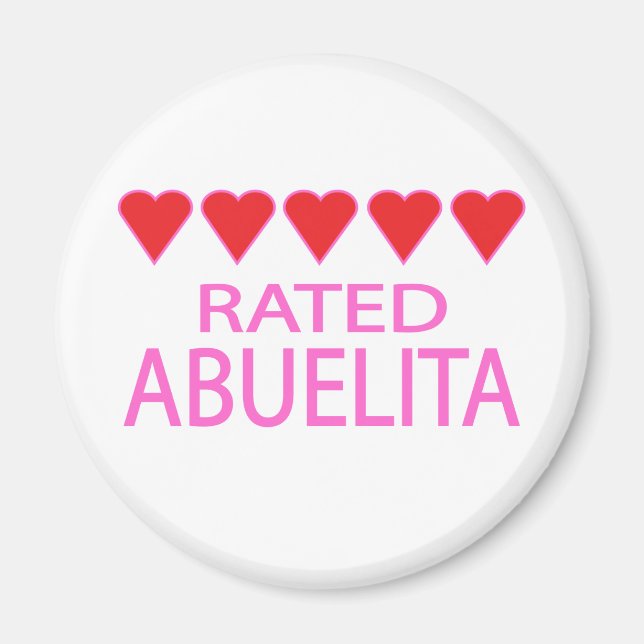 Aimant Cinq cœurs de grand-mère (Devant)